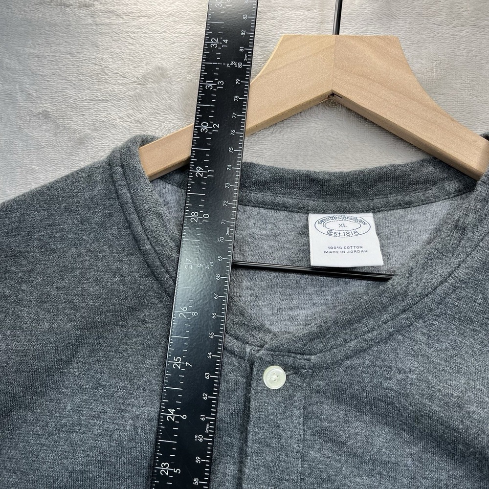Brooks Brothers 1818 Men's XL Gray Henley Long Sleeve Shirt Cotton - Picture 5 of 7